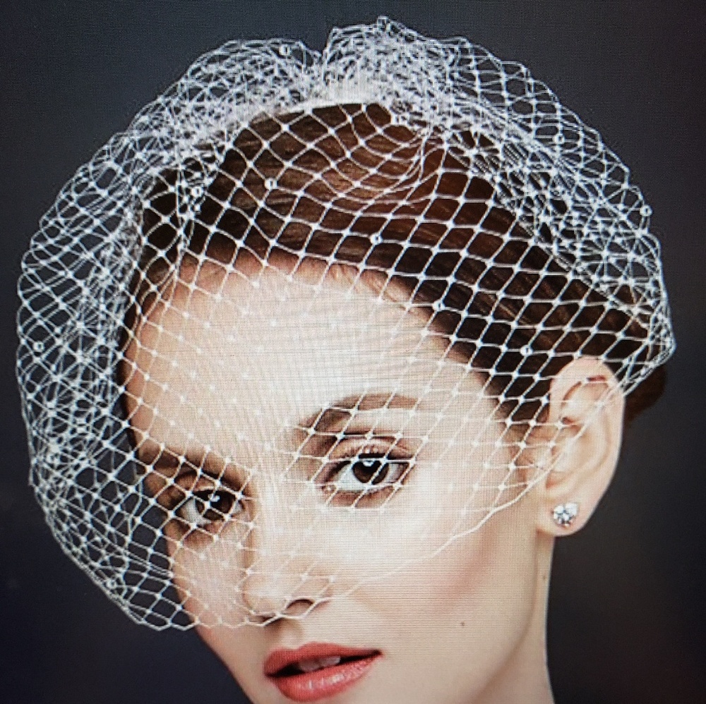 Wedding Blusher with Rhinestone Comb